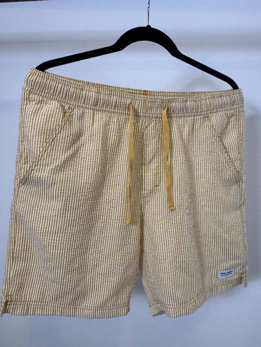 Banks Journal Yellow White Striped Shorts